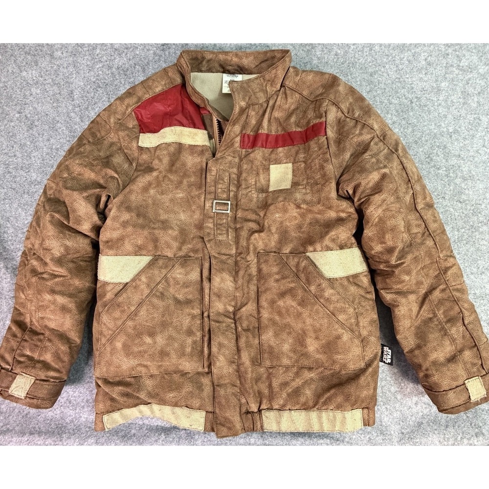Kids Star Wars Jacket Brown Faux Leather Rebel Alliance PO Cosplay Size 9/10